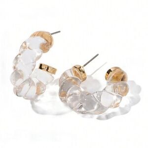 Clear crystal hoop earrings N459